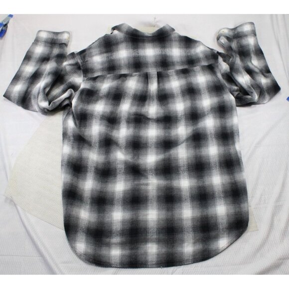 The Territory Ahead Mens Black & White Plaid Long Sleeve Button-Up Shirt L 100% - Picture 4 of 5
